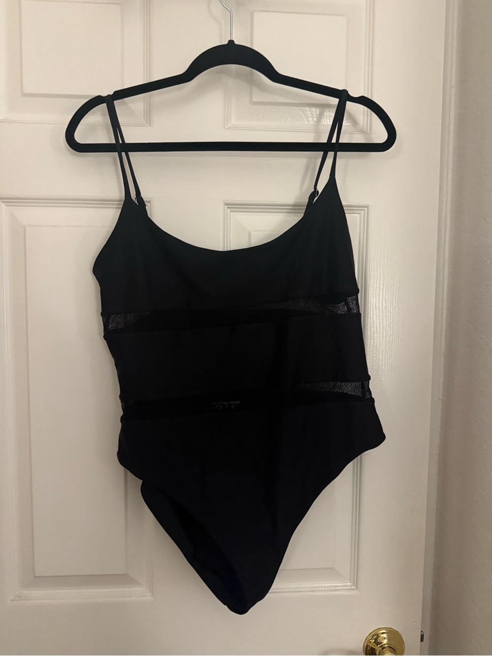 Lovers & friends XL Black Mesh-Detail One-Piece Swimsuit